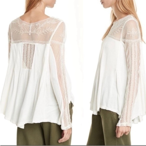 Free People Jojo Mixed Media Shirt - Picture 1 of 8